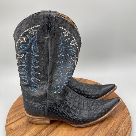 Senor De Los Cielos Boots Mens Size 11 Black Cowboy Western Print Crocodile main image 7